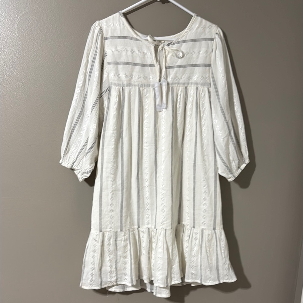 Lovestitch Cream Pleated Mini Sundress